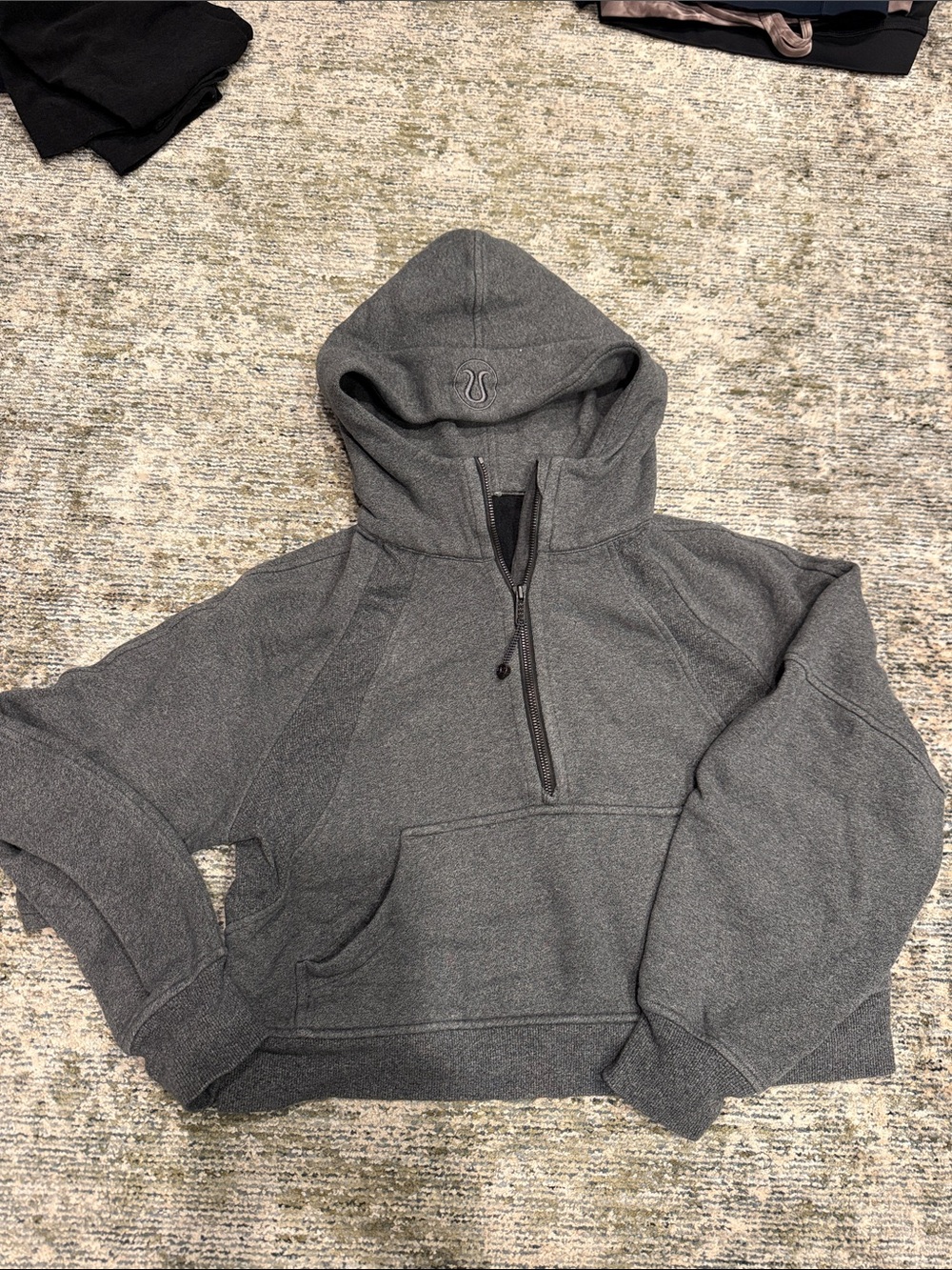 lululemon athletica scuba cropped Charcoal Gray Half-Zip Hoodie